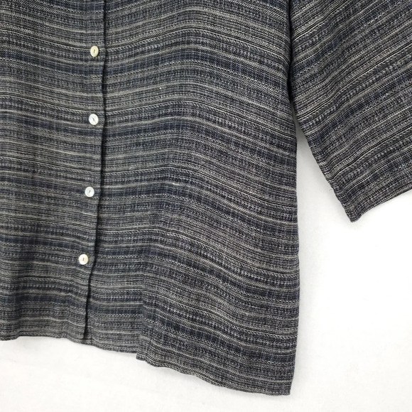 Eileen Fisher Coastline Linen Stripe Shirt  - Picture 5 of 11